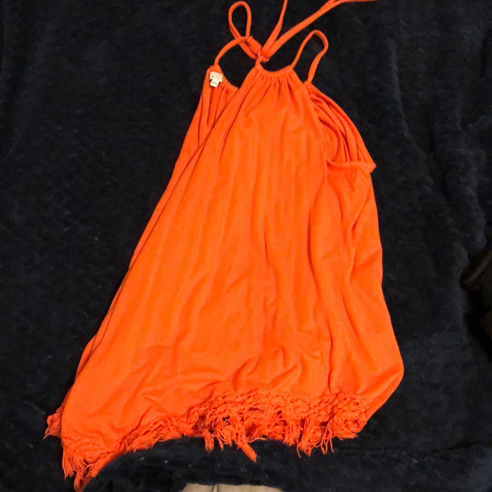 Bright orange tank top